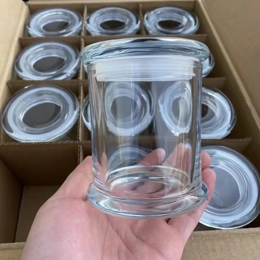 Hot Sale Recyclable Clear 70ml 220ml 370ml Candle Glass Jar Holder for Scented Candles with Glass Lid - Image 3