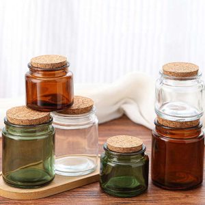 100ml 200ml Glass Aromatherapy Candle Cup with Wooden Stopper  Available for Crafting Use