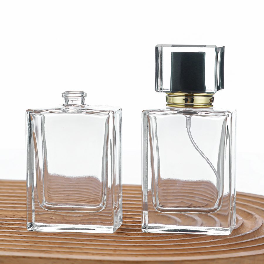 Factory 50ml Square Spray Atomizer Parfum Packaging Bottle Empty Luxury Glass Perfume Bottle