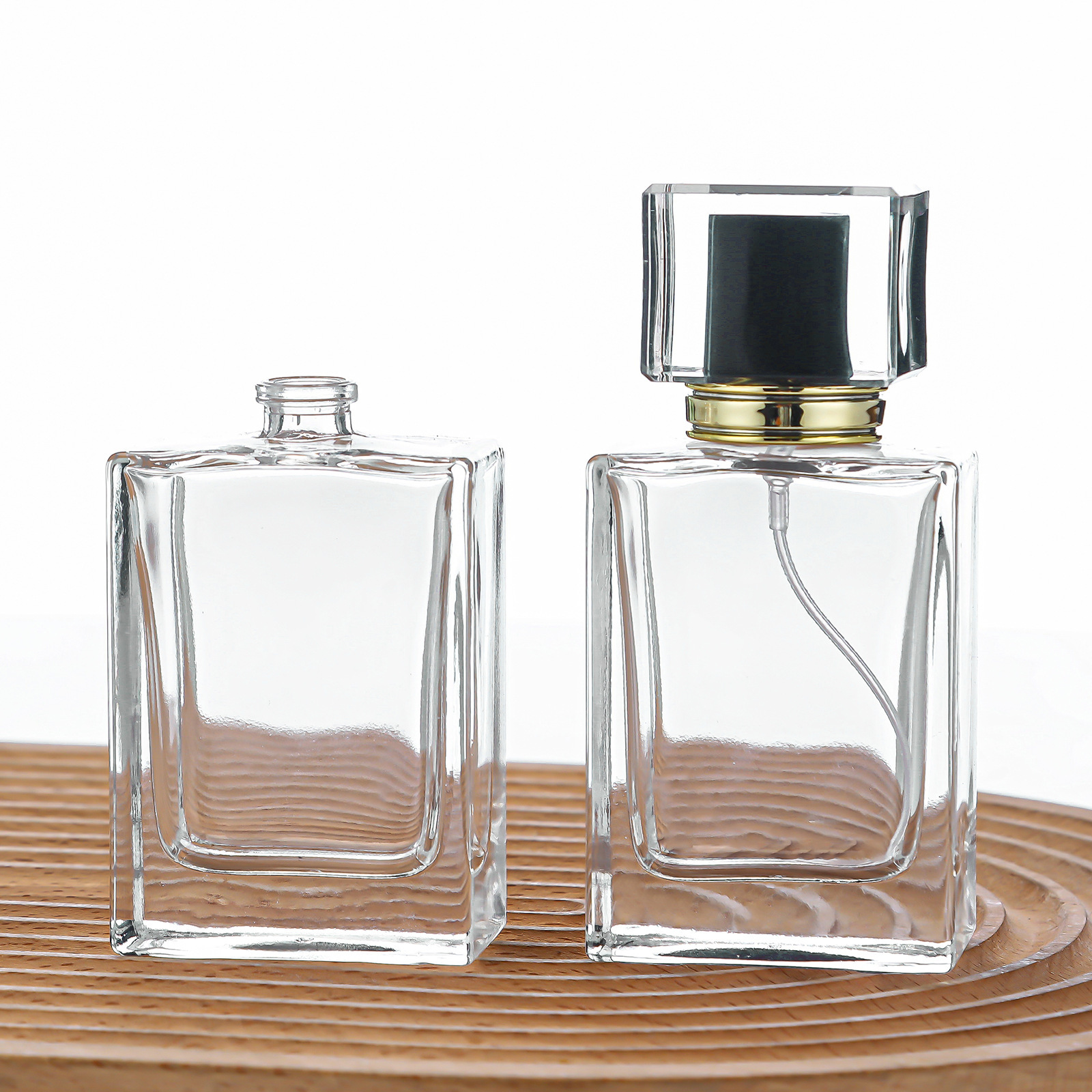 Factory 50ml Square Spray Atomizer Parfum Packaging Bottle Empty Luxury Glass Perfume Bottle