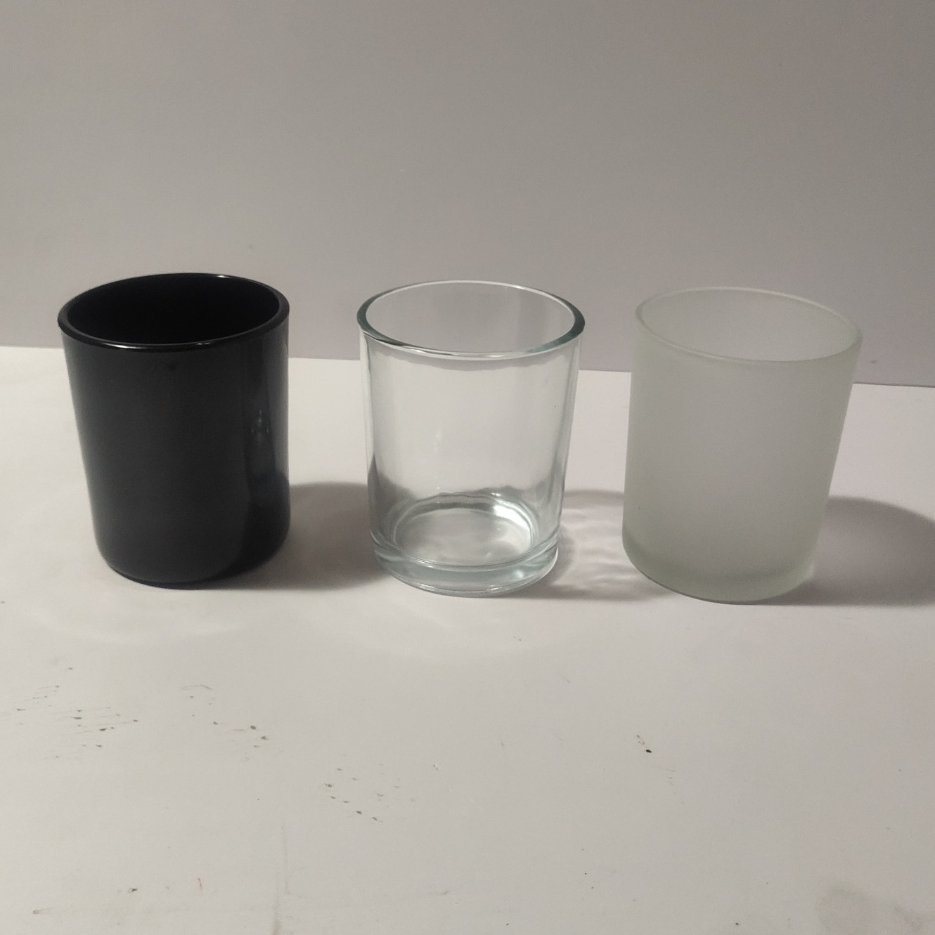 82ml Clear Frosted Matte Black Glass Candle Jar Tabletop Wedding Decor Aroma Candlestick Frosted Glass Wax Bowl Glass Jar Wax Cup