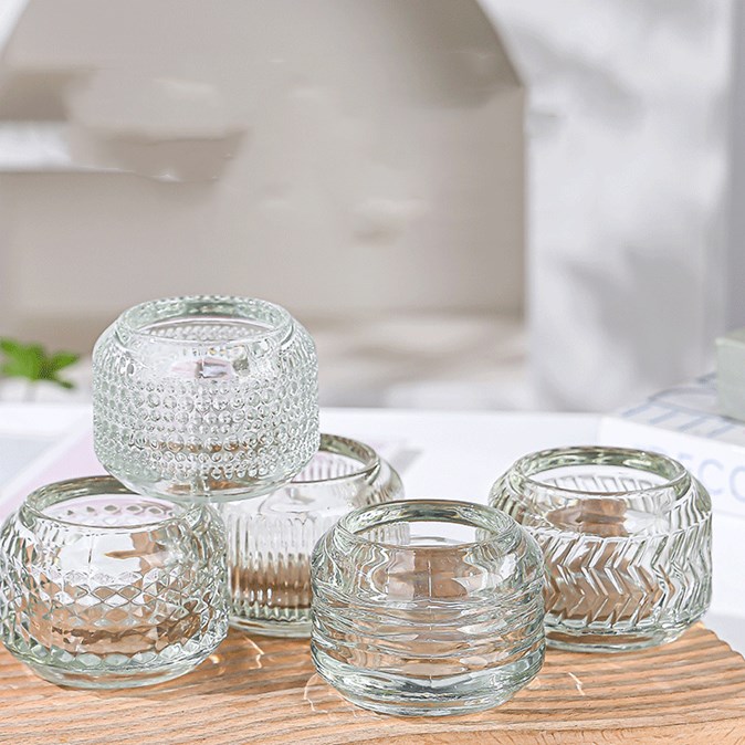Simple European candle cup, small glass candle holder for home decoration