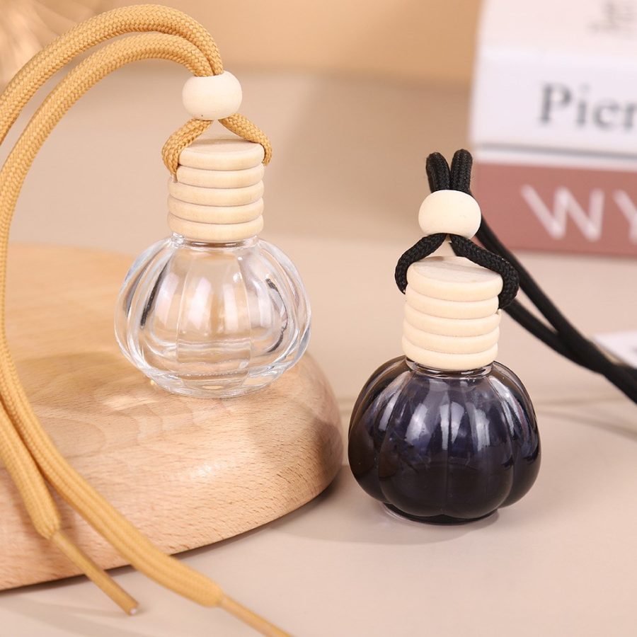 15ml Pumpkin Shape Glass Car Air Freshener Perfume Bottle Clear Fragrance Car Diffuser Bottle With Cap - Image 2