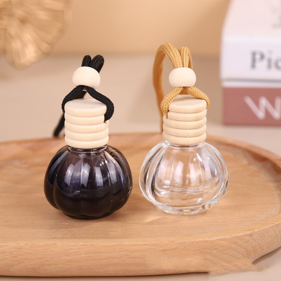 15ml Pumpkin Shape Glass Car Air Freshener Perfume Bottle Clear Fragrance Car Diffuser Bottle With Cap
