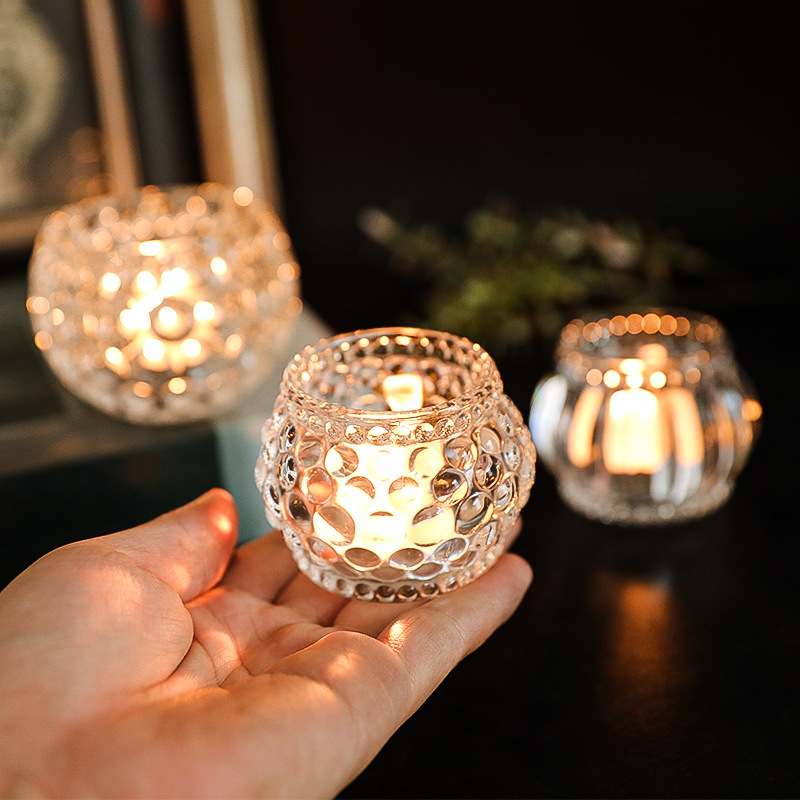 High Quality Thick Candle Holder Glass Candle Holder Crystal Crafts Home Decor