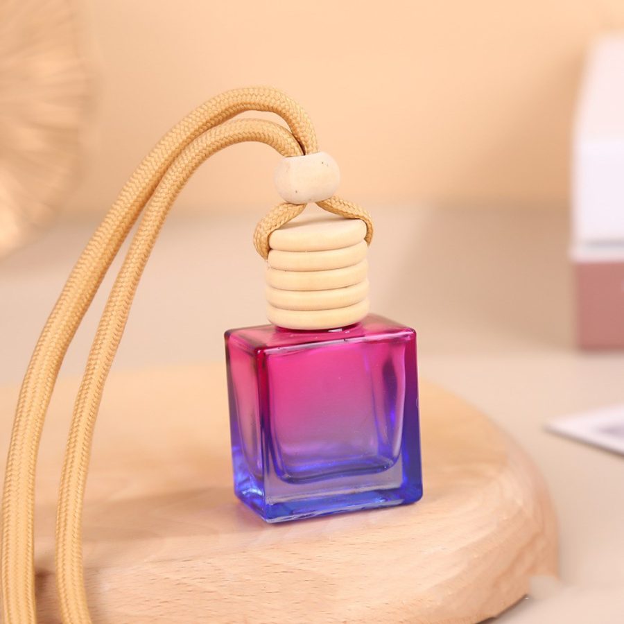 Empty frosted black car perfume hanging freshener diffuser bottle 10ml square for car fragrance perfumes - Image 5