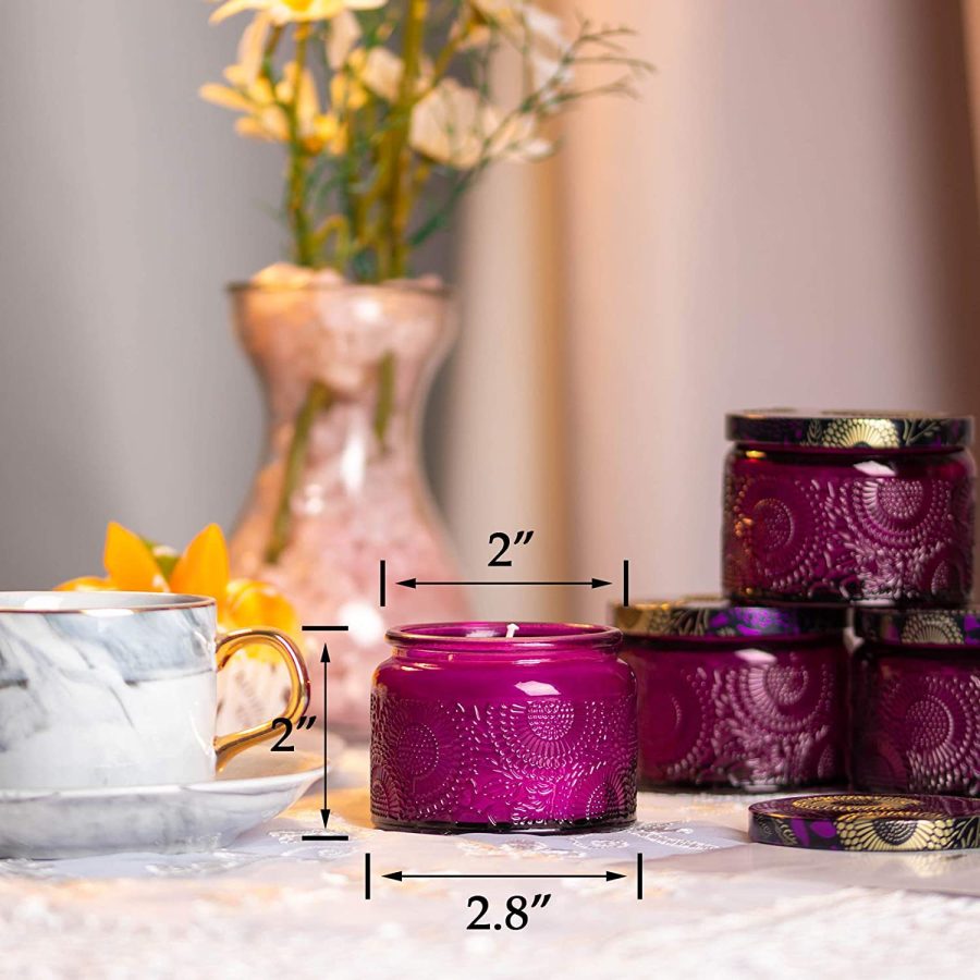 100ml Empty Purple Glass Jar For Candle Making  With Metal Lid - Image 7