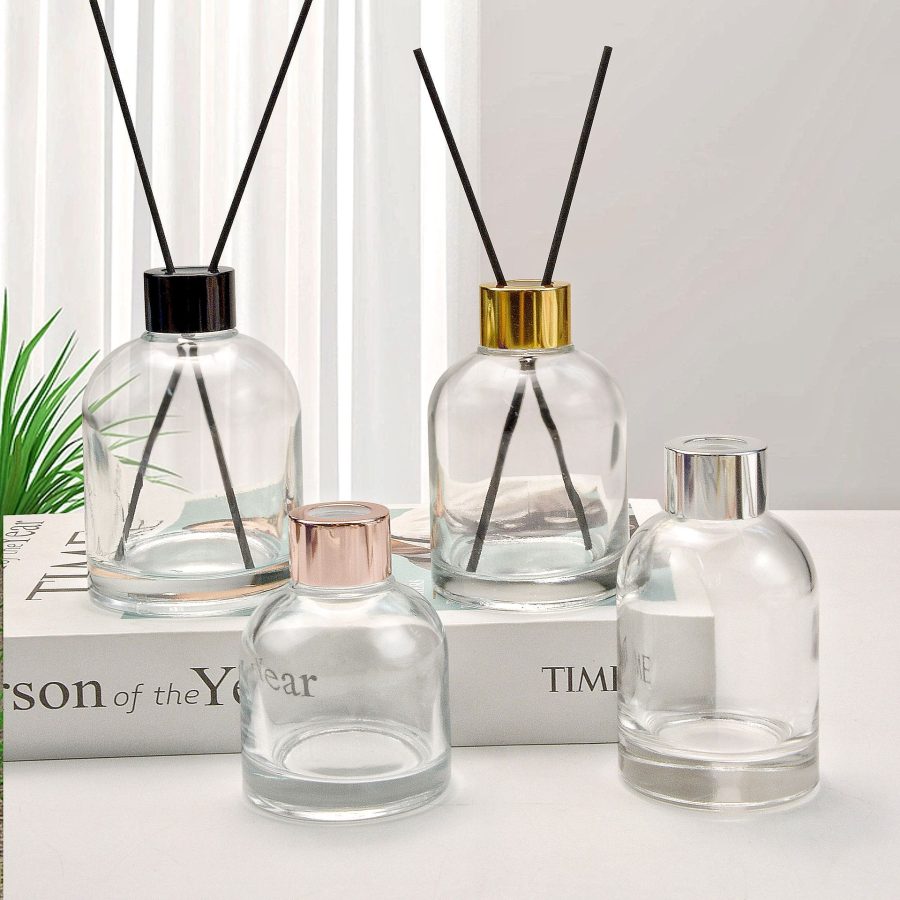 Reusable 100ml 120ml 150ml 200ml Empty Aromatic Diffuser Bottle Indoor Perfume Aroma Diffuser Reed Glass Bottles with Cap and Insert