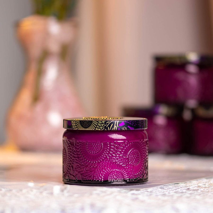 100ml Empty Purple Glass Jar For Candle Making  With Metal Lid - Image 4