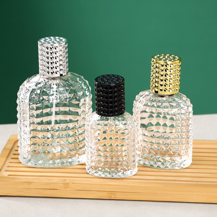 30ml 50ml 100ml Pineapple Shape Glass Perfume Bottle Refillable Glass Parfum Spray Bottles(Crimp Top)