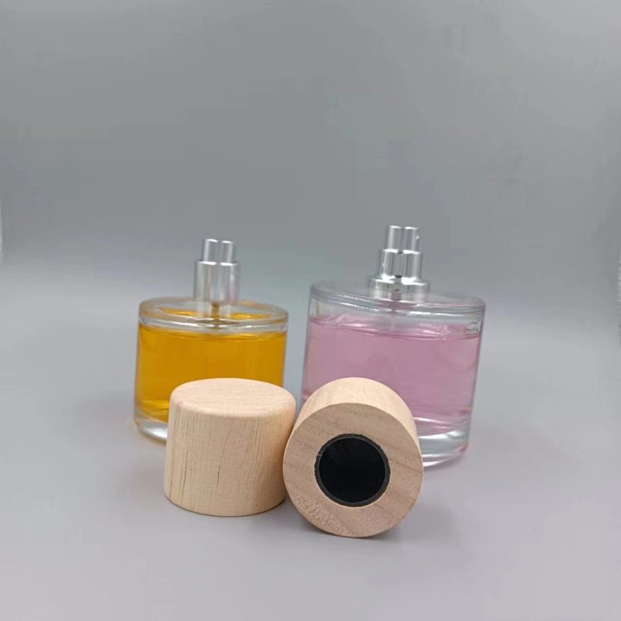 Hot Sale 30ml 50ml 100ml Fragrance Round Glass Bottles Perfume Spray Bottle With Wooden Lid(Crimp Neck) - Image 4
