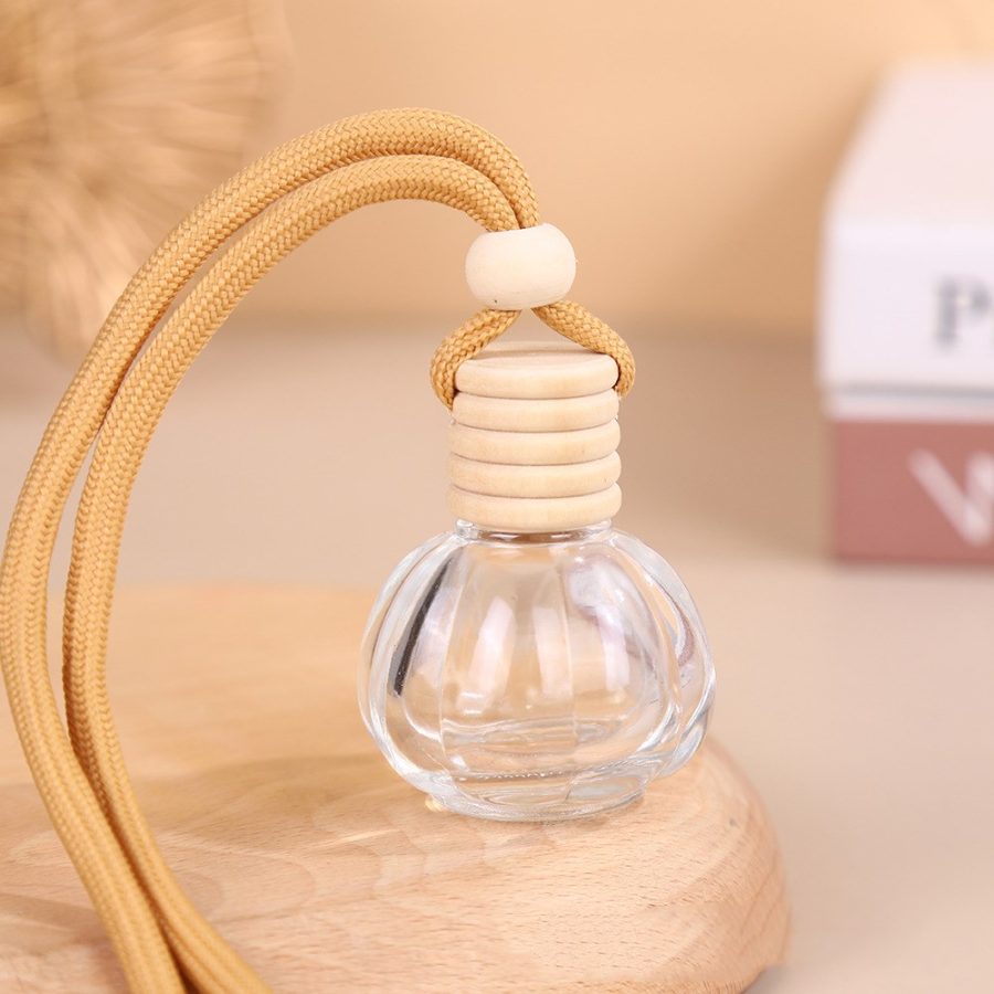 15ml Pumpkin Shape Glass Car Air Freshener Perfume Bottle Clear Fragrance Car Diffuser Bottle With Cap - Image 3
