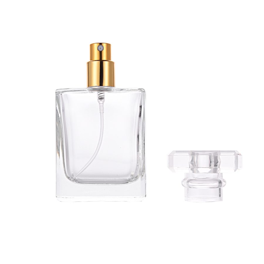 Luxury fancy clear matte black flat 30ml 1oz fine mist spray perfume glass bottle with cap (Screw Top) - Image 4