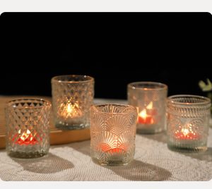 90ml Modern Luxury Customized Glass Candleware Transparent Home Decoration Glass Candle Jar