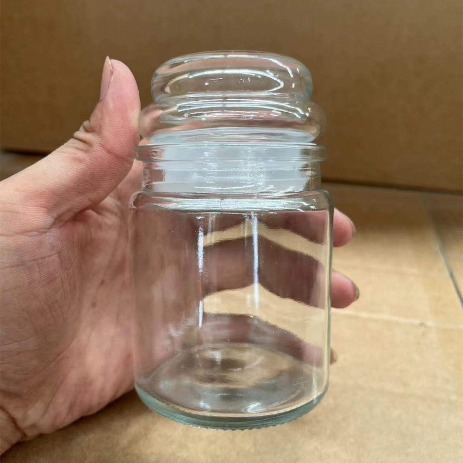 Supplier Empty 200ml Yankee fragrance thick recycled amber Clear Green  glass candle jars Storage Container with Glass Lid - Image 4