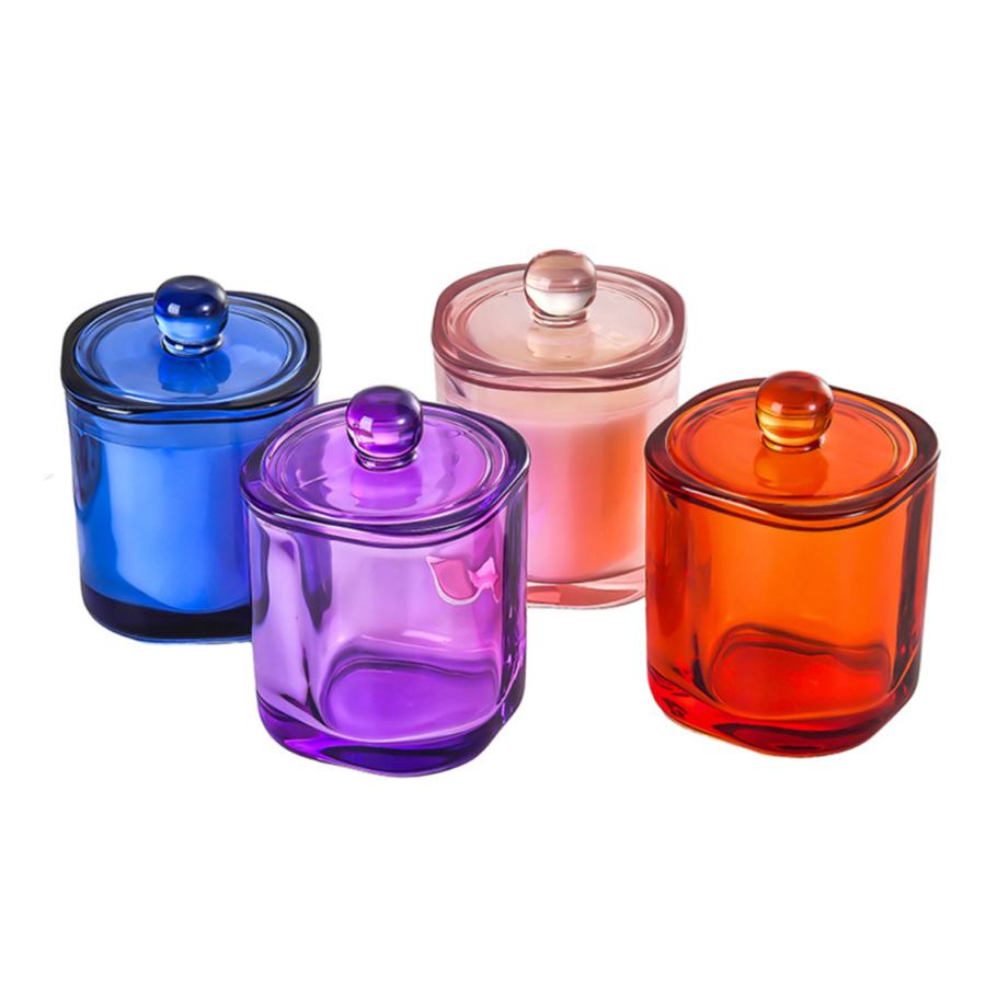 Wholesale 8oz 250ml Empty Candle Container Luxury Glass Candle Jar with Glass Lid 8oz - Image 4
