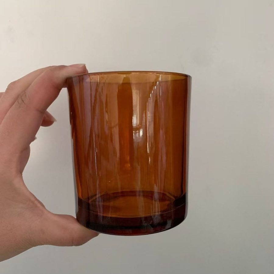200ml 300ml 430ml  custom amber glass candle jars luxury with bamboo  lid - Image 5
