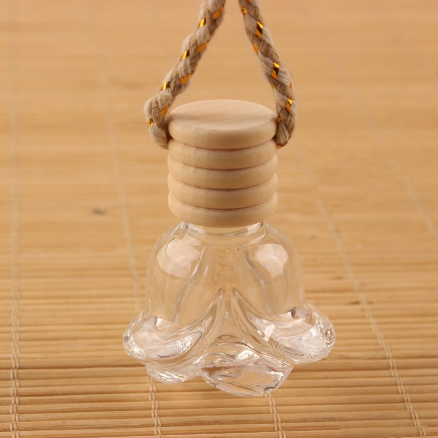 6ml transparent clear rose shaped air fresher perfume glass bottle - Image 4