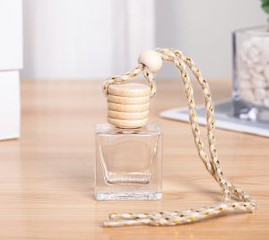 10ml flat shaped hanging car perfume glass bottle