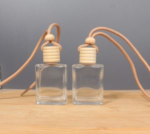 15ml flat hanging car air fresher perfume glass bottle