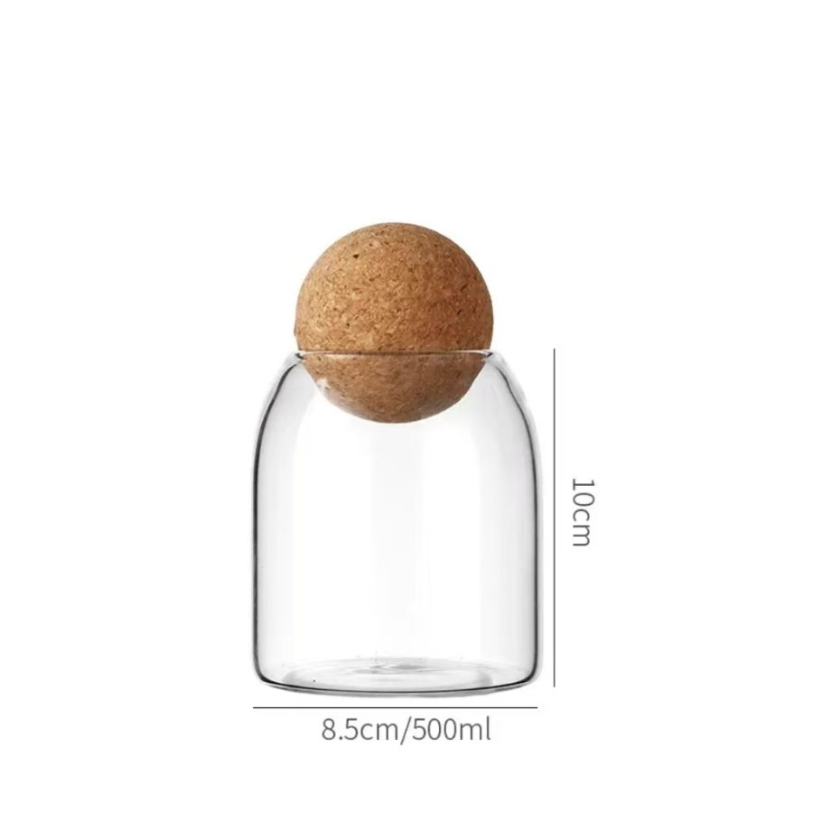 Empty luxury 500ml 16oz candle glass jar with wood cork lid - Image 3