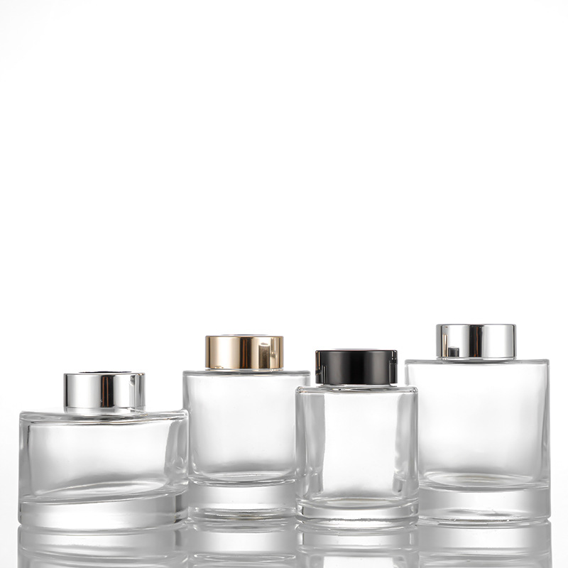 Hot selling empty 100ml 150ml 200ml 500ml round reed diffuser glass bottle with cap