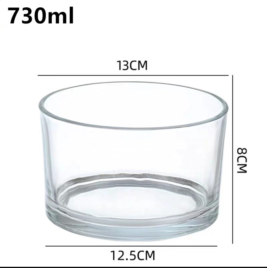 Empty 730ml clear candle vessels  for candle making candle glass jar