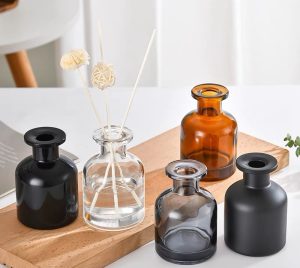 Luxury Colored  150ml Empty Refillable Glass Diffuser Bottles Aromatherapy Round Fragrance Reed Aroma Diffuser Bottle