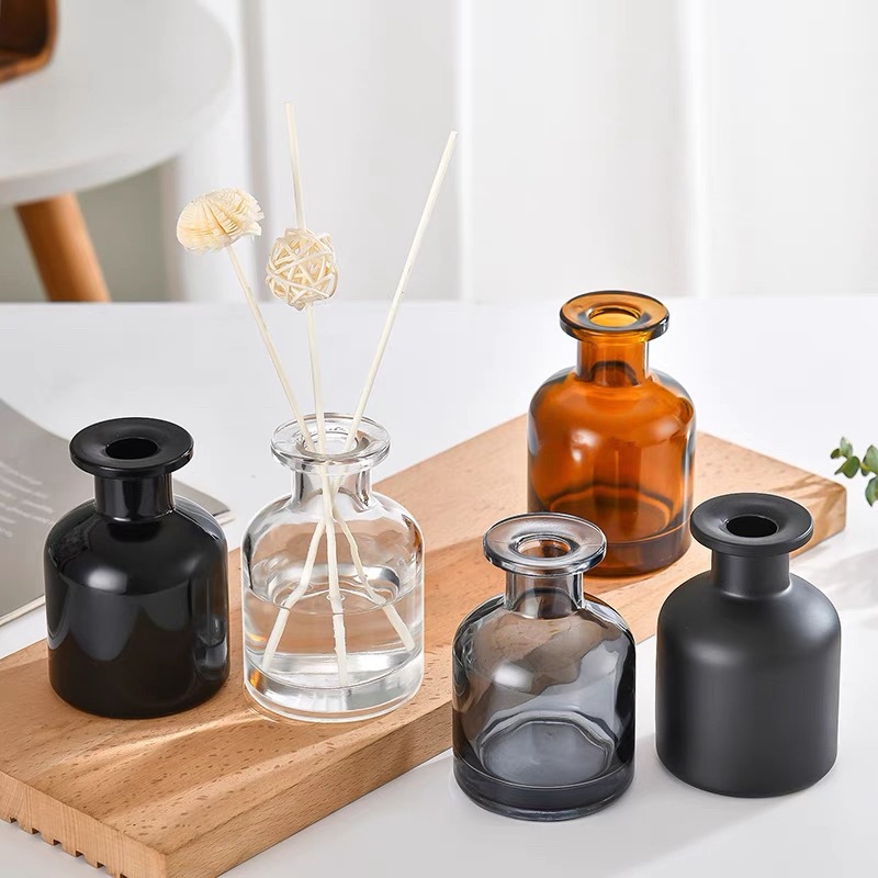 Luxury Colored  150ml Empty Refillable Glass Diffuser Bottles Aromatherapy Round Fragrance Reed Aroma Diffuser Bottle