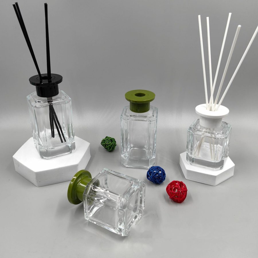 Factory price 100ml 200ml air fresher reed diffuser fragrance glass bottle with cap - Image 2