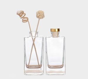Rectangular 150ml 5oz Thick Bottom Empty Fragrance Bottle Reed Diffuser With Stopper