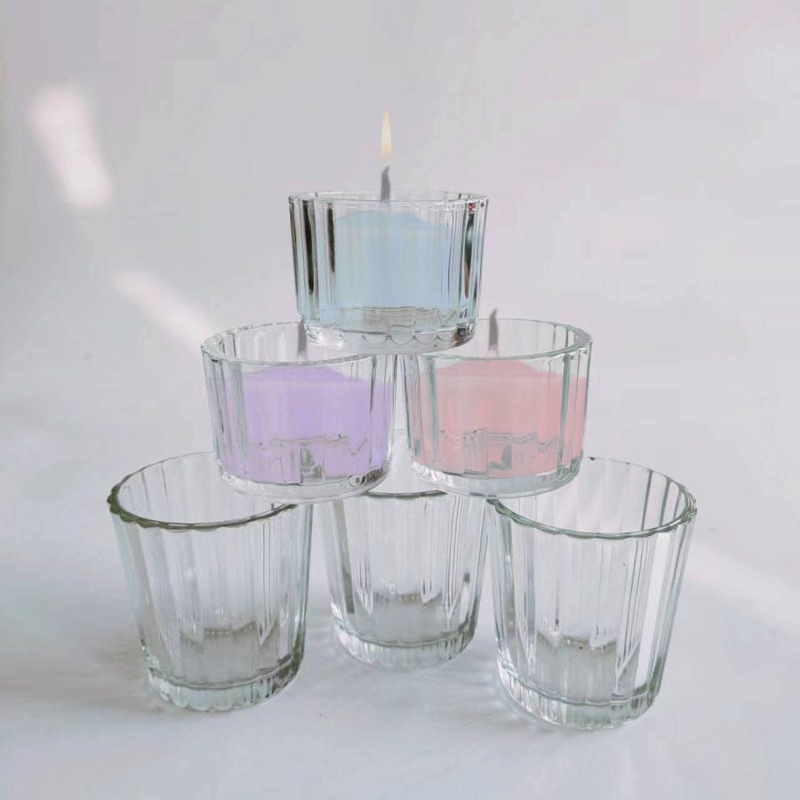 Factory supplier 50ml 100ml 200ml transparent candle glass jar