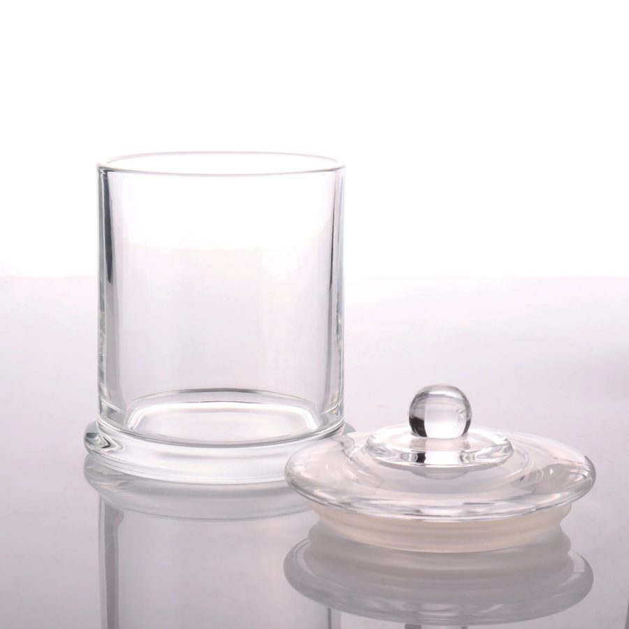 Empty luxury 480ml 16oz candle glass jar with glass lid for candle making - Image 3