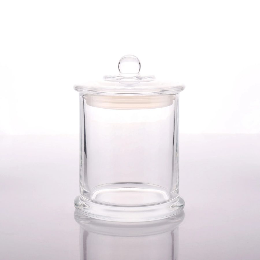 Empty luxury 480ml 16oz candle glass jar with glass lid for candle making - Image 4