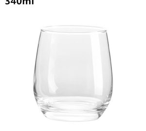 Egg shaped factory price 340ml clear candle vessels glass jar  for candle Diy
